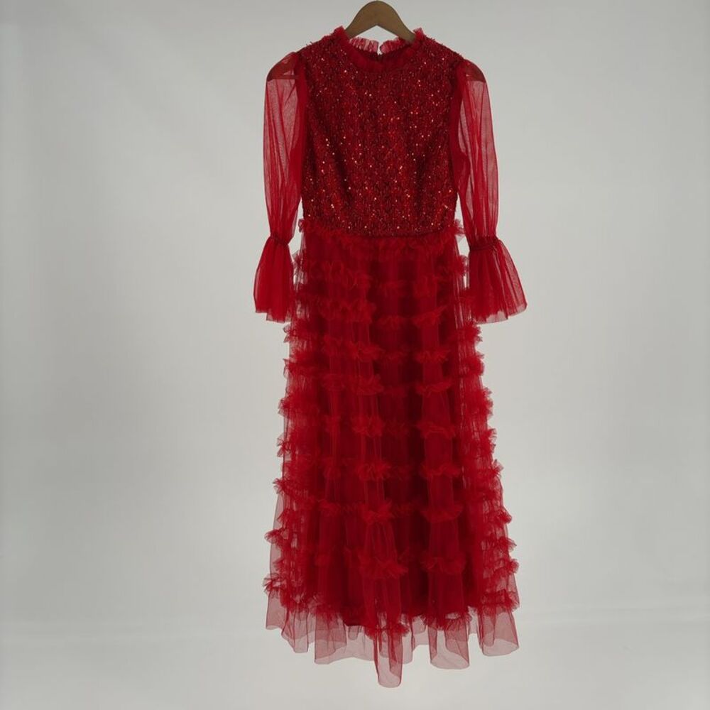 Lanelle Deep Cherry Red Maxi Dress
